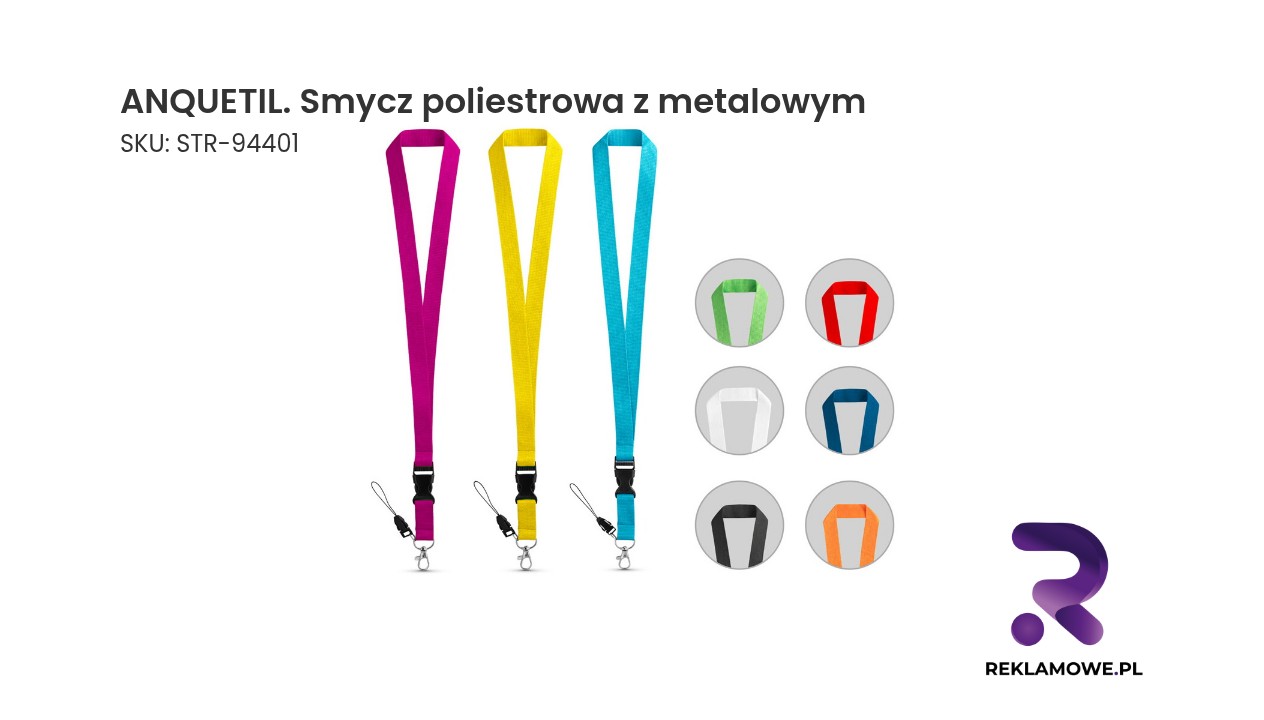 ANQUETIL. Smycz poliestrowa z metalowym karabińczykiem ANQUETIL smycz poliestrowa z metalowym zapięciem