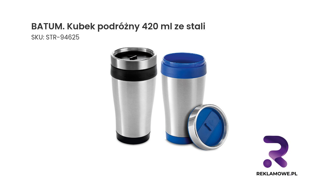 BATUM kubek podróżny 420 ml ze stali nierdzewnej