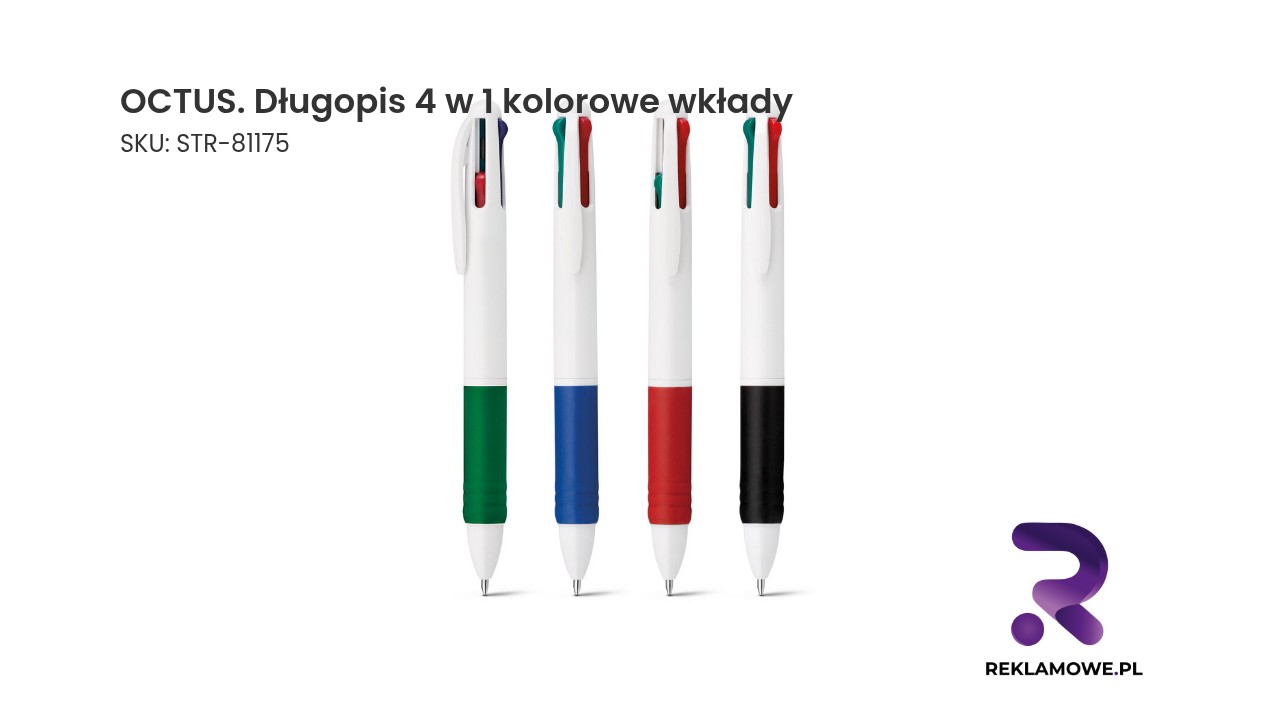 OCTUS długopis 4 w 1 z kolorowymi wkładami