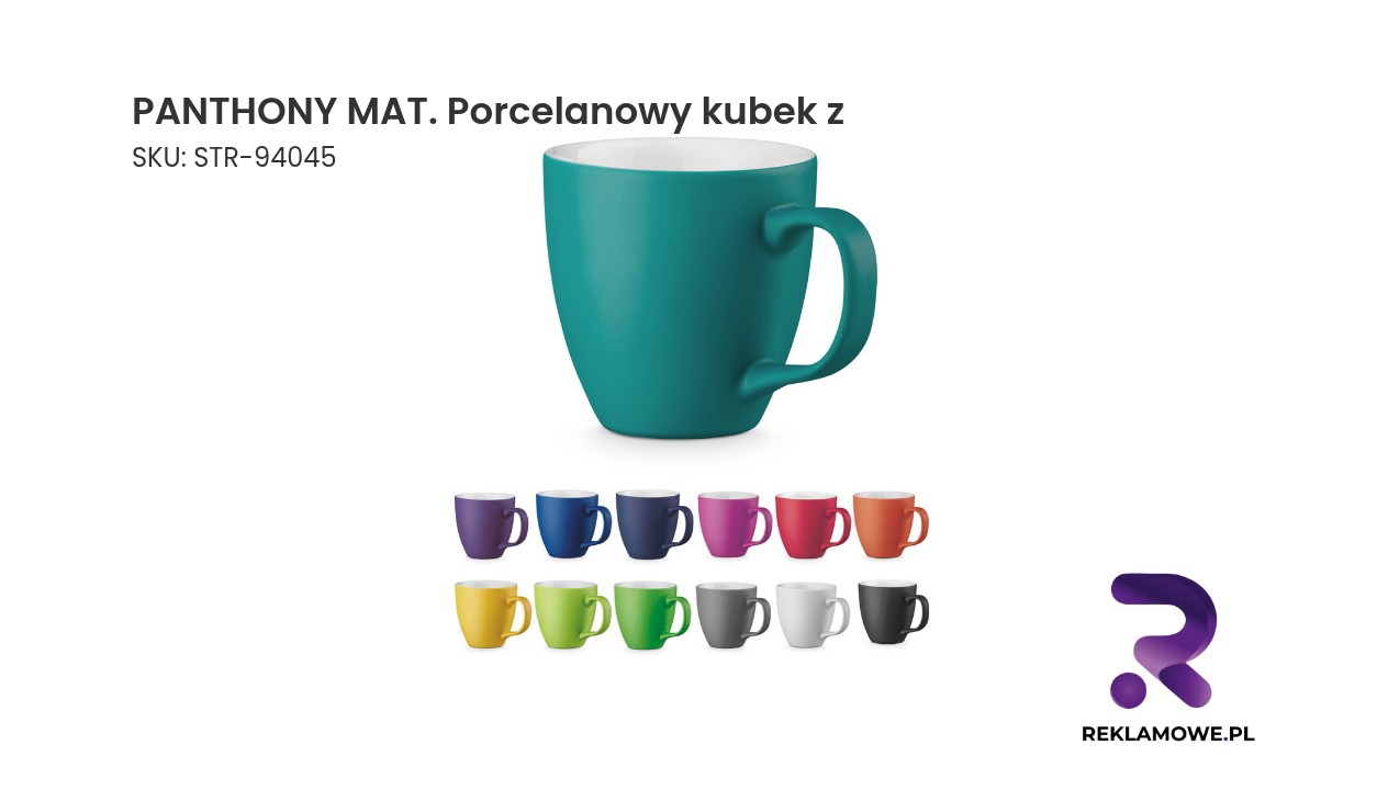 PANTHONY MAT. Porcelanowy kubek z matowym wykończeniem