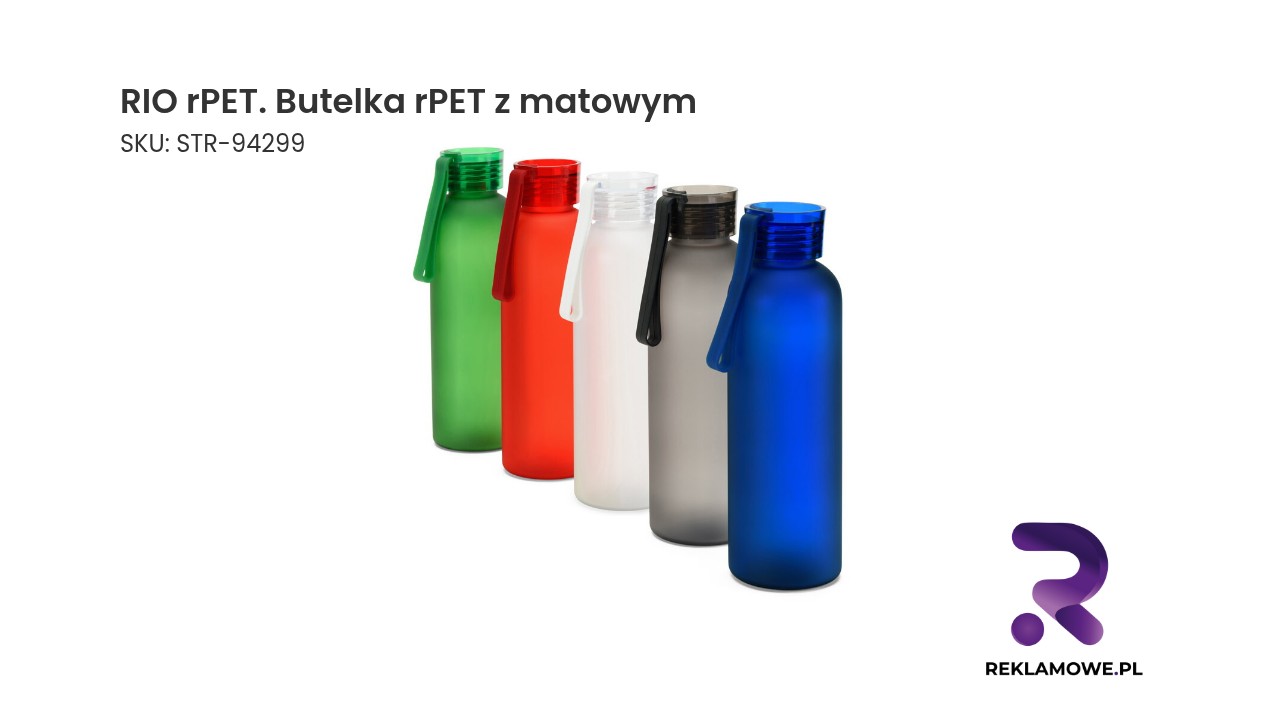 RIO rPET. Butelka rPET z matowym wykończeniem 600 ml RIO rPET butelka z tworzywa rPET z matowym wykończeniem
