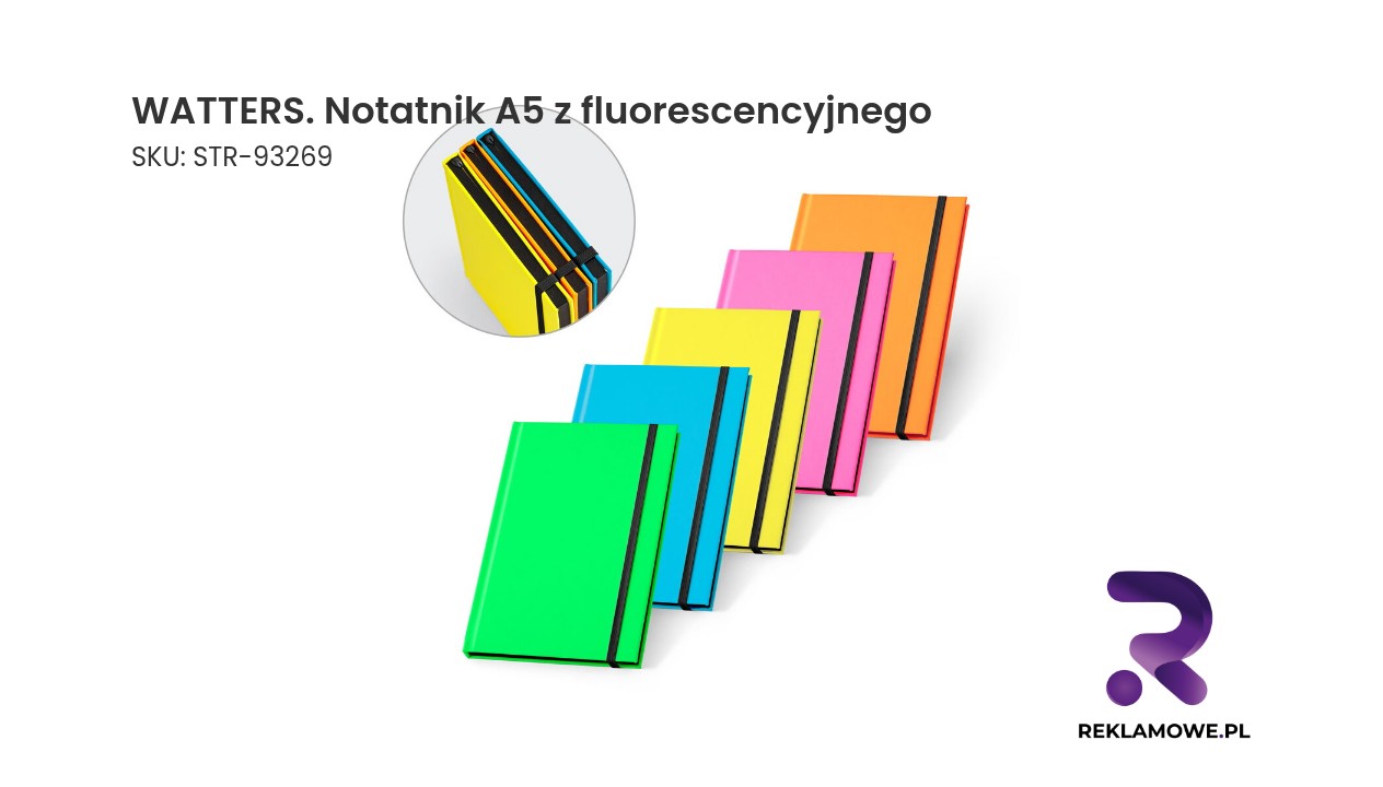 WATTERS notatnik A5 z fluorescencyjnego materiału
